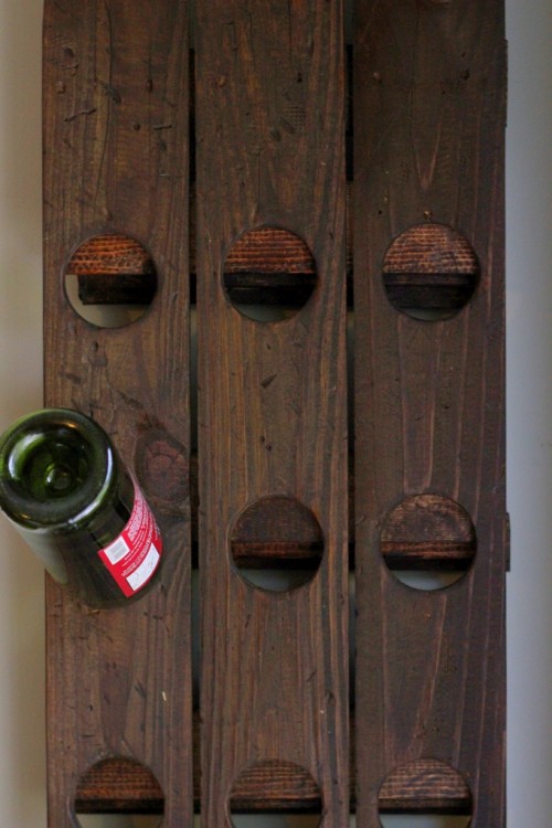 DIY Wall Mount Riddling Wine Rack From An Old Fence