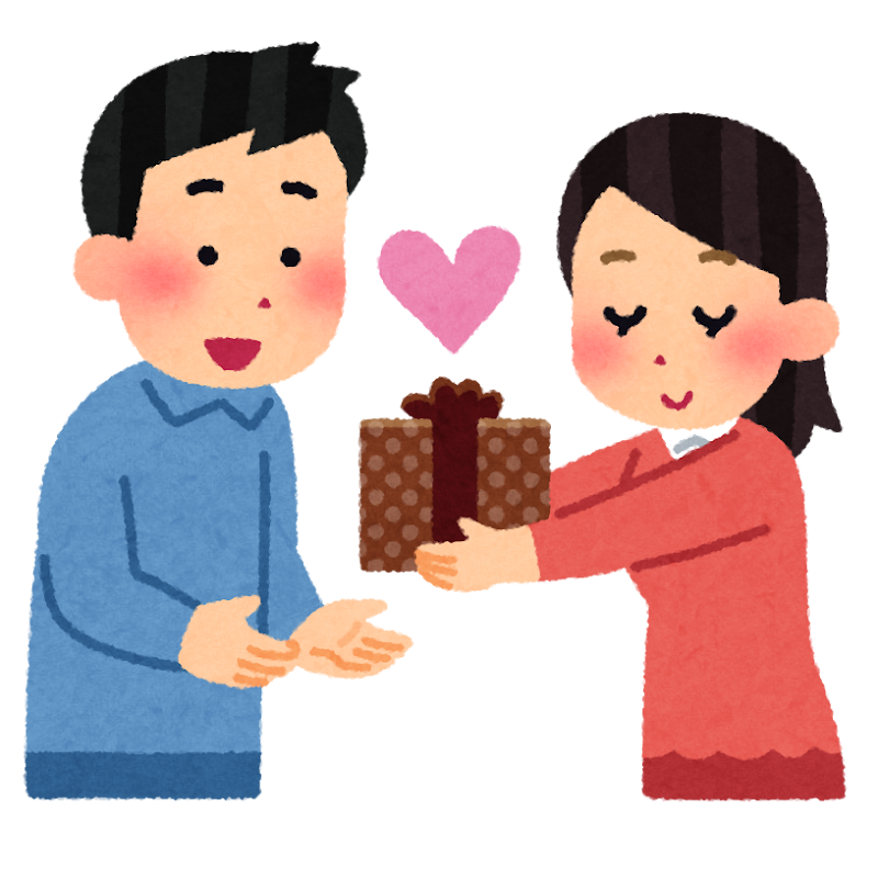 バレンタインにチョコを贈る女性のイラスト かわいいフリー素材集 いらすとや