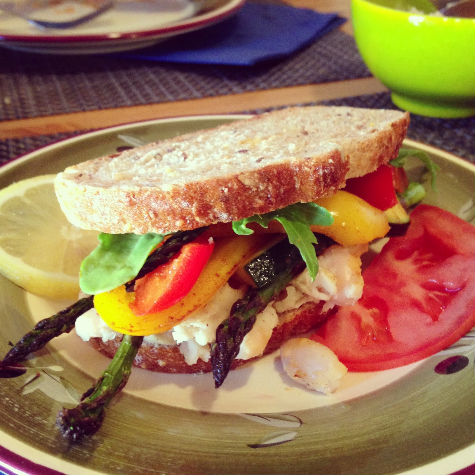 Cultural Cooking Roasted Veggie Sandwich with Cannellilni Bean Spread