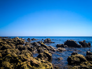 Chunk Of Sea Rocks Tropical Beach Seascape In Dry Season On A Sunny Day At The Village Umeanyar North Bali Indonesia