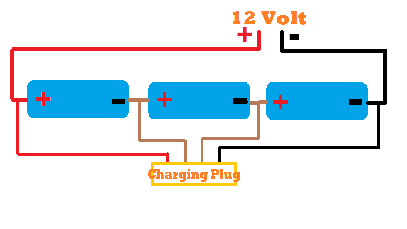 Connect 3 Li ion Battery in series including charging connection