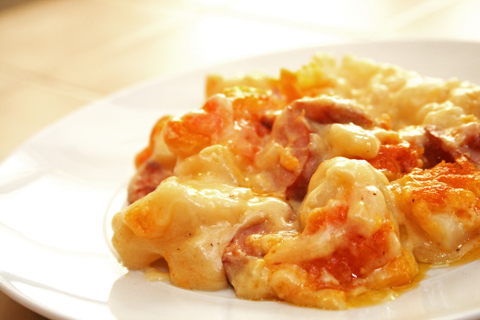 Lazy Gluten Free Cheesy Potato Sausage Bake