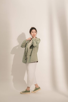 午後微雨連帽外套-綠波樹蔭