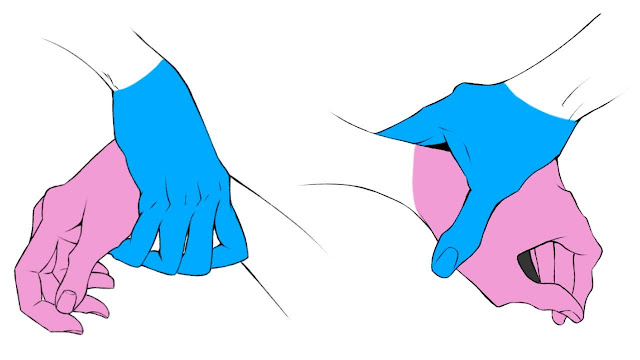 How to draw couple holding hands