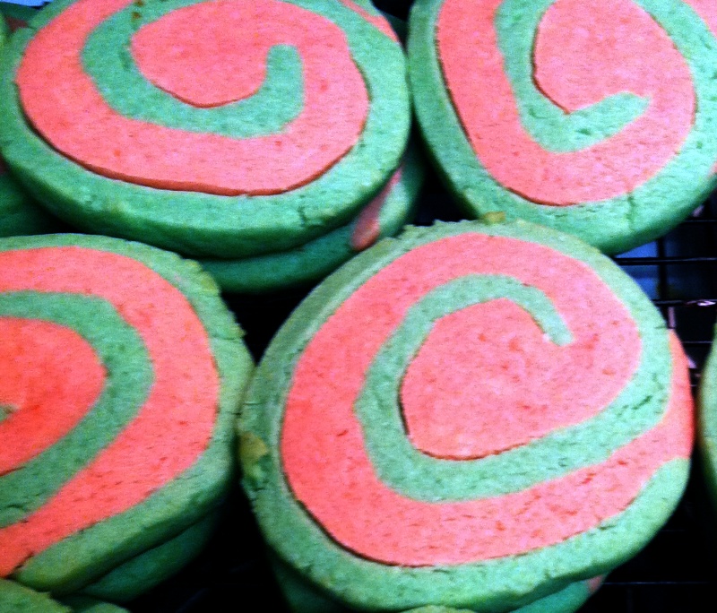 Just Winging It: Show Your Stuff #53 - Cherry Mint Swirl Cookies