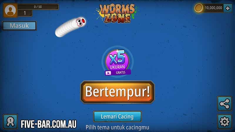 Download Zona Cacing Mod Apk Tanpa Root Five Bar