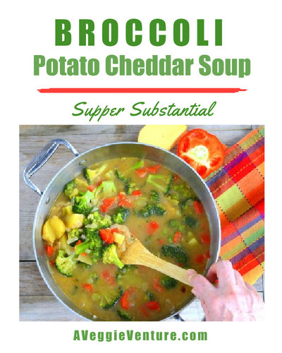 Broccoli Potato Cheddar Soup, another healthy seasonal soup for fall ♥ AVeggieVenture.com, tons of broccoli, tons of flavor. Great for Meal Prep. Easily Made Gluten Free, Low Carb and Vegan. Recipe, cooking  tips, nutrition and WW Weight Watchers points included.