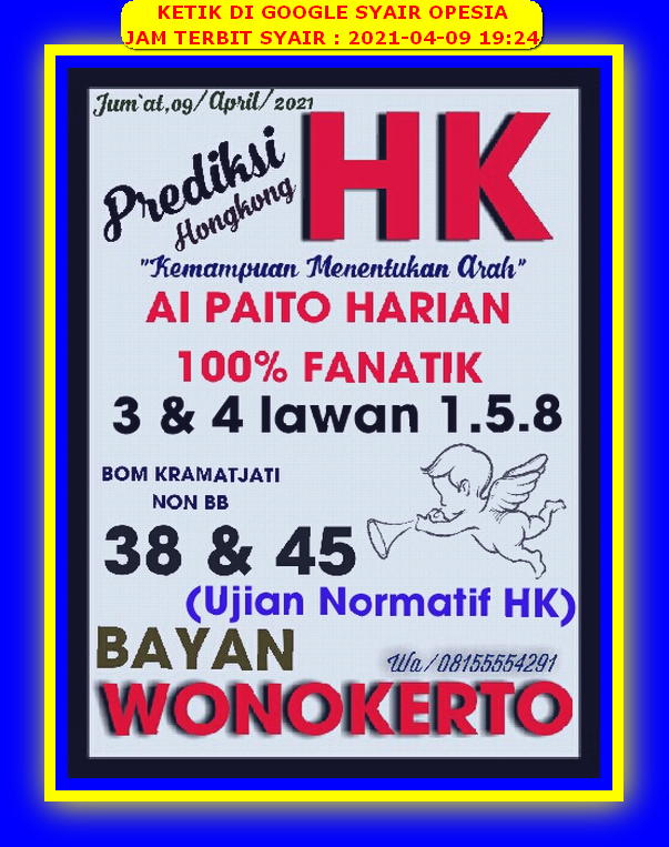 Forum Syair Hongkong 9 April 2021 Royal Syair