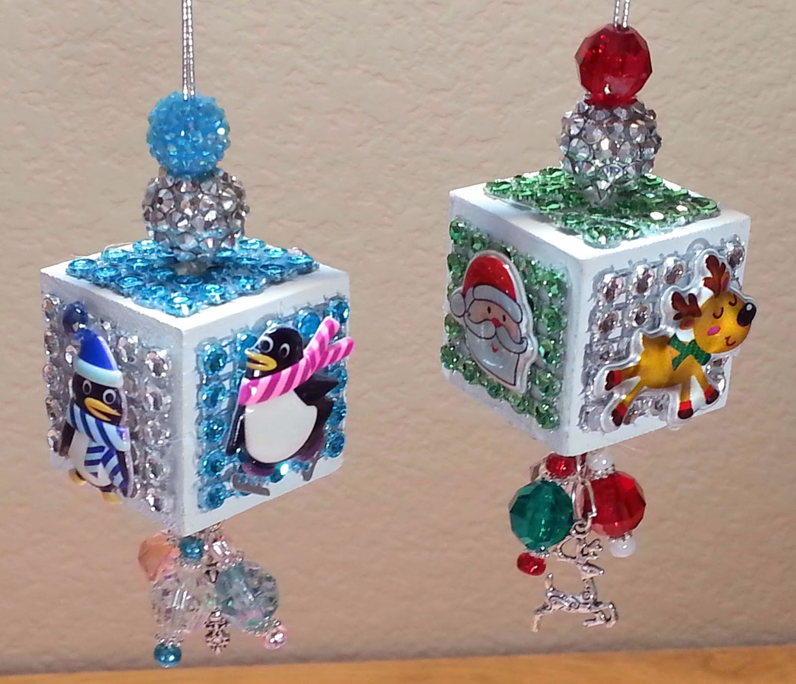 HappyBird's Glitter Nest DIYAdorable Dollar Tree Alphabet Block Ornaments For Christmas