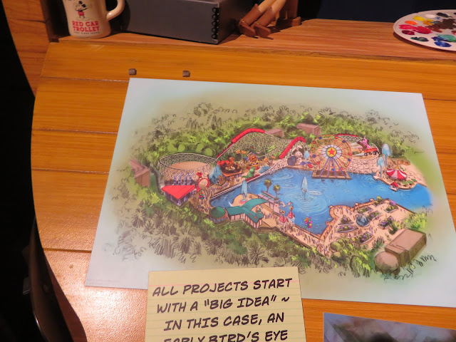 Early Pixar Pier Concept Art With Pixar Ball Ferris Wheel Disney California Adventure Disneyland