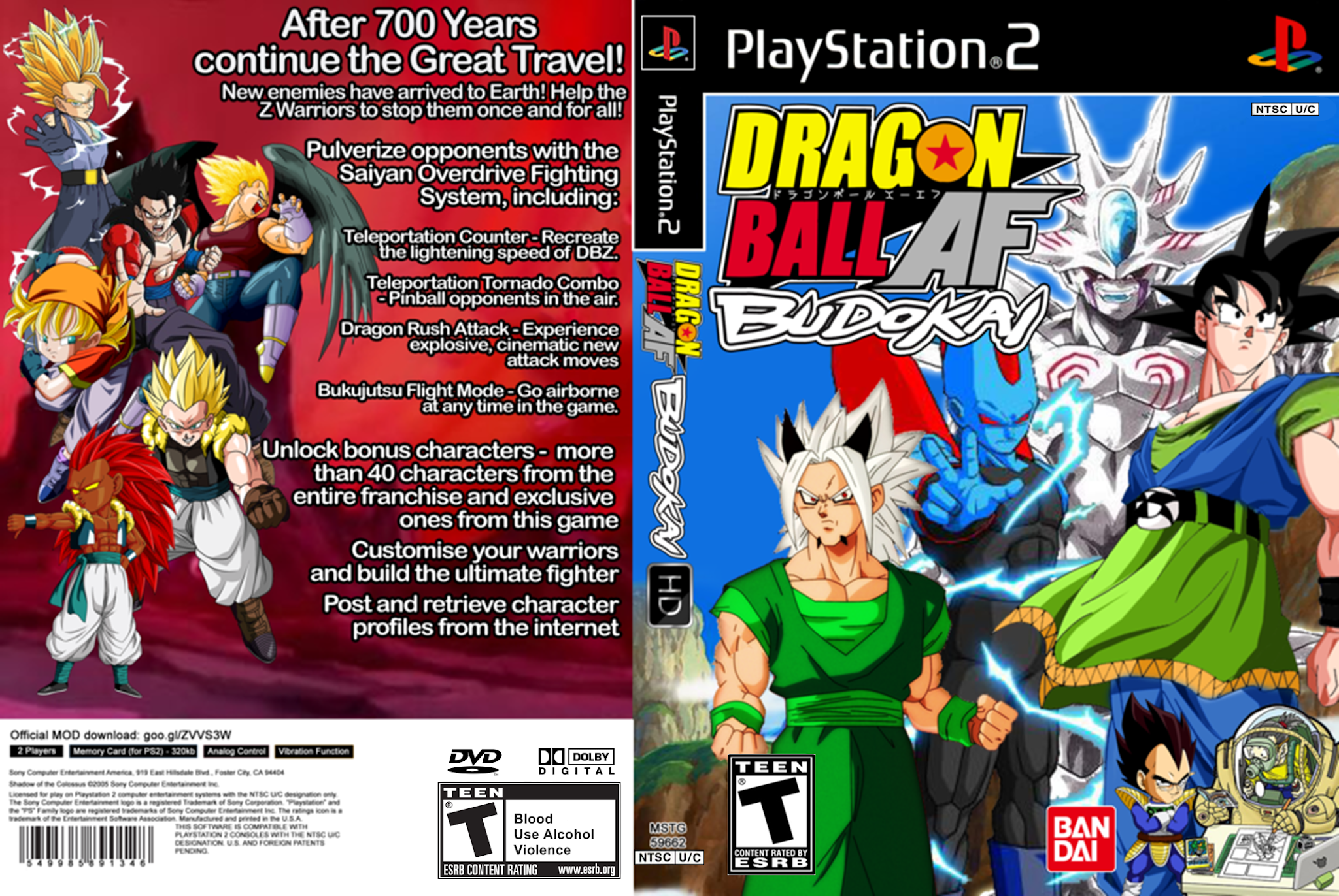 Dragon Ball Beta X - Repro Ps2 / Retro Patch Play 2 DVd iso