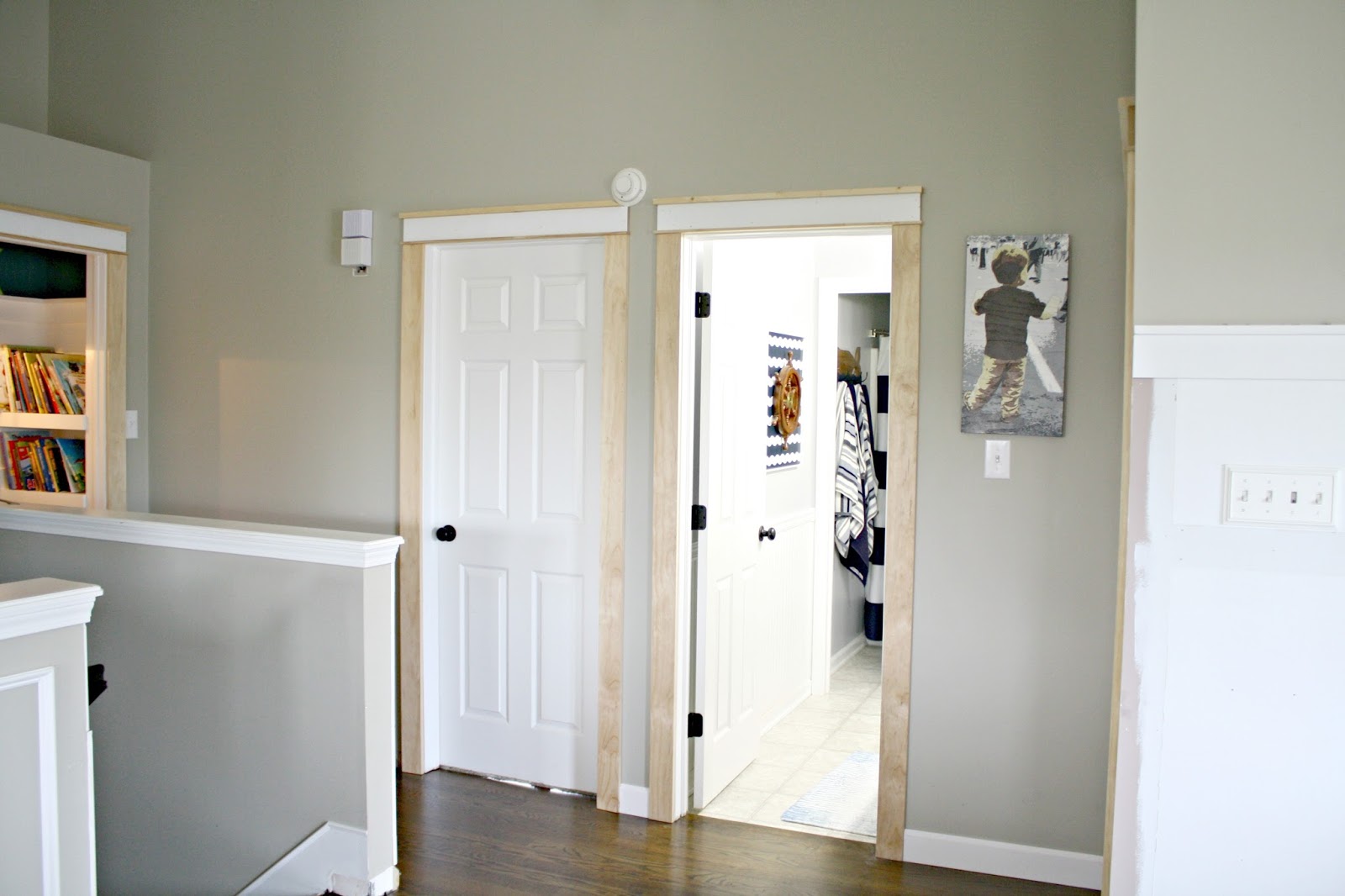 shiplap door trim finished shiplap walls and farmhouse door trim in the loft shiplap door trim finished shiplap walls and farmhouse door trim in the loft