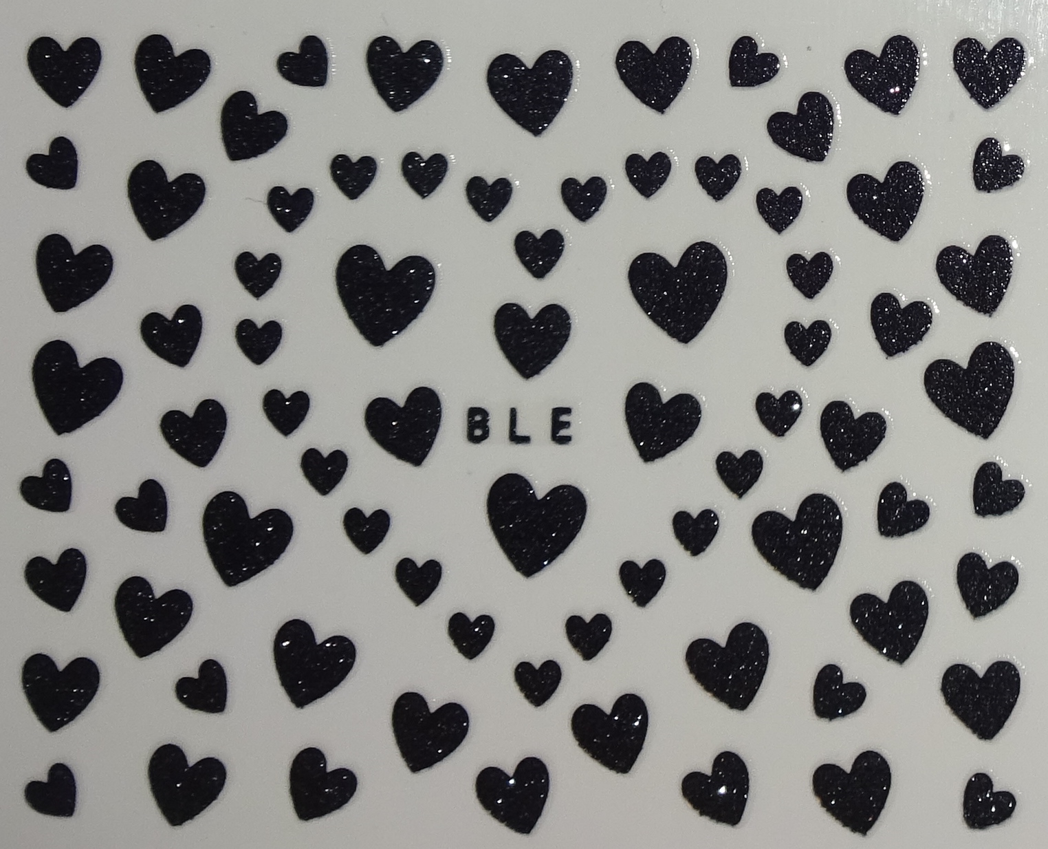 Wendy's Delights: Black Glitter Heart Nail Stickers from Nail Art UK