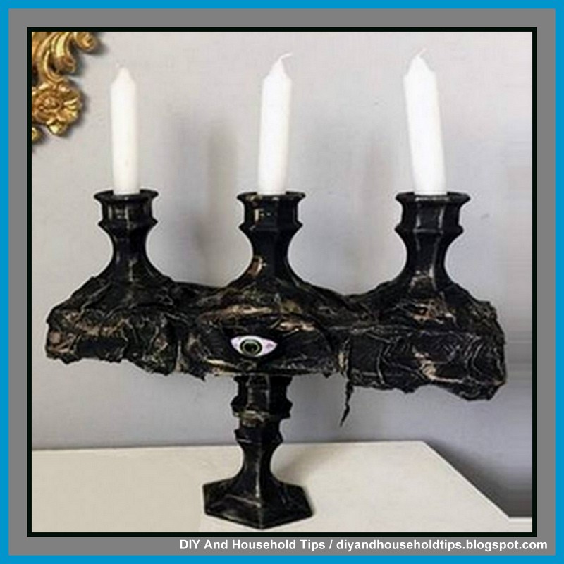DIY And Household Tips Make A Spooky Candelabra From Dollar Tree Items