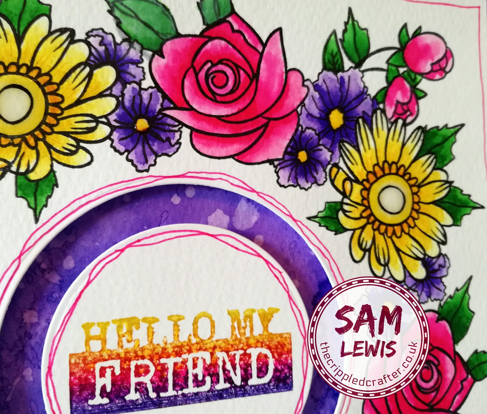 The Crippled Crafter Overlapping Stamps with Masking Fluid Daisy's