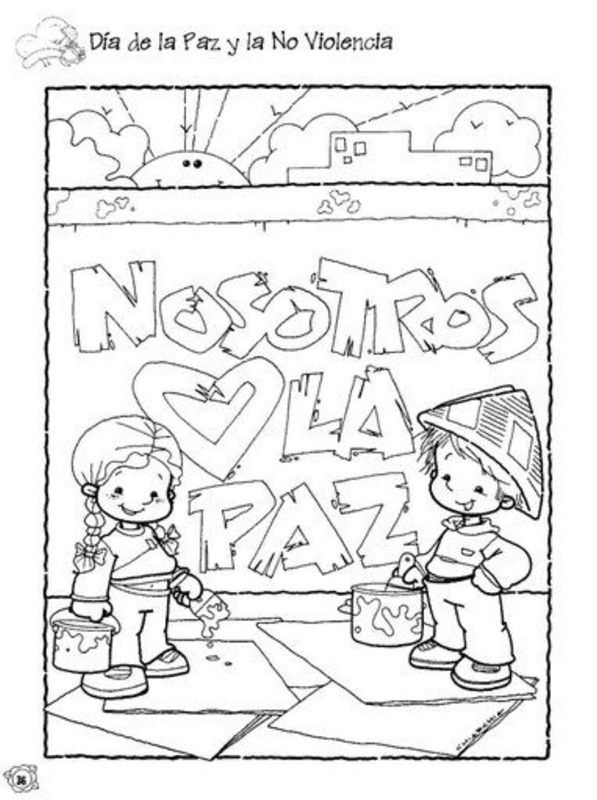 Recursos día de la paz para niños - Colorear dibujos infantiles