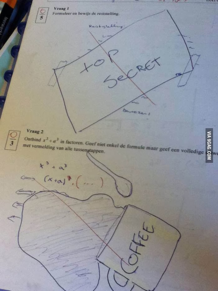 Jawaban absurd dalam ulangan Jawaban absurd dalam ulangan | Ketumpahan kopi