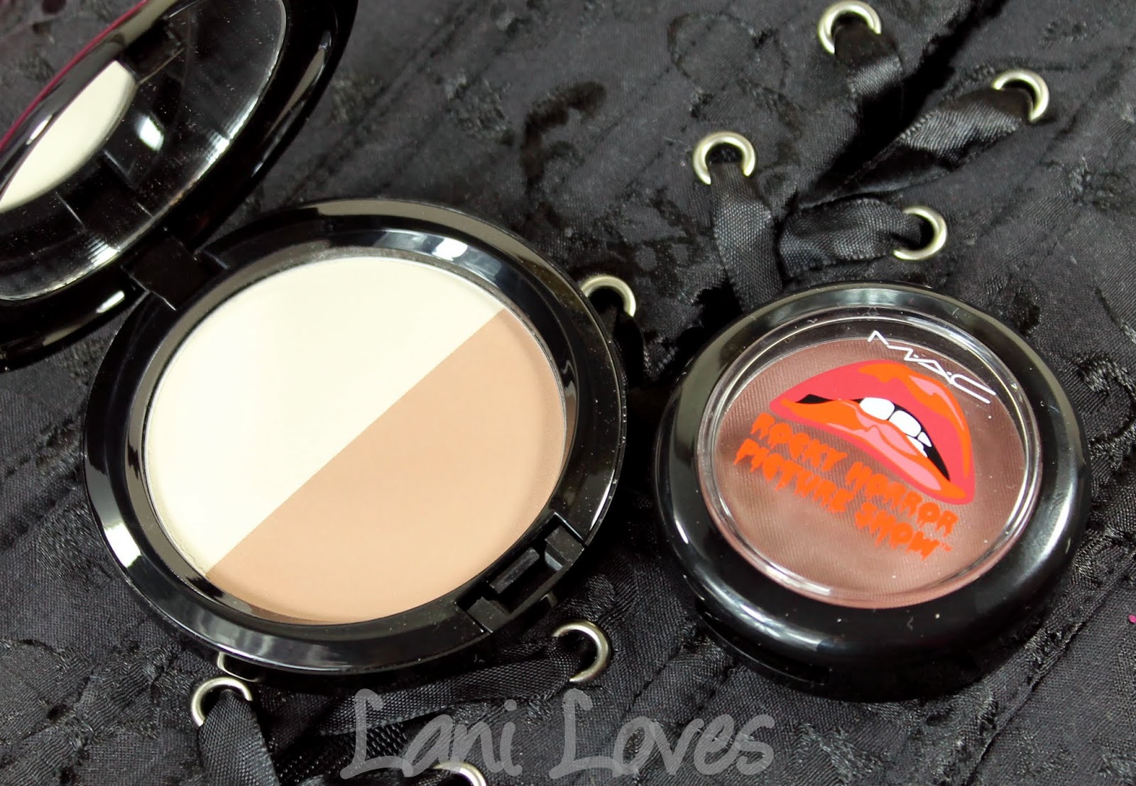 MAC X Rocky Horror Picture Show: Crazed Imagination and Bone Beige/Emphasize Sculpt and Shape Powder Swatches & Review