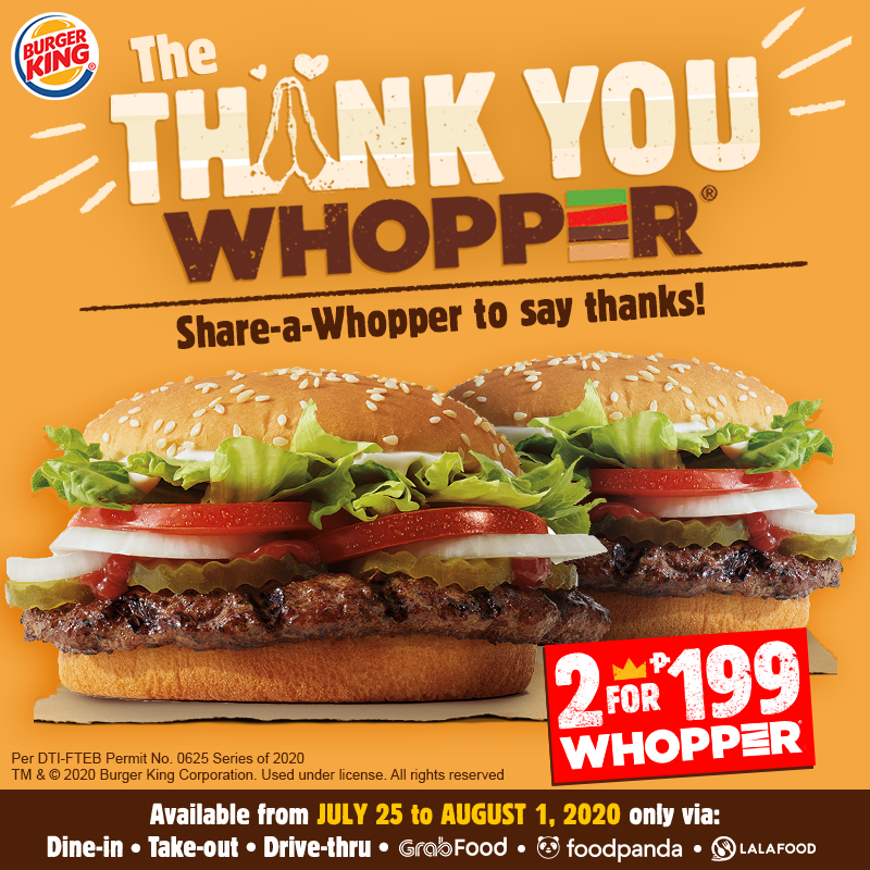 Manila Shopper Burger King ShareaWhopper Promo July 2020