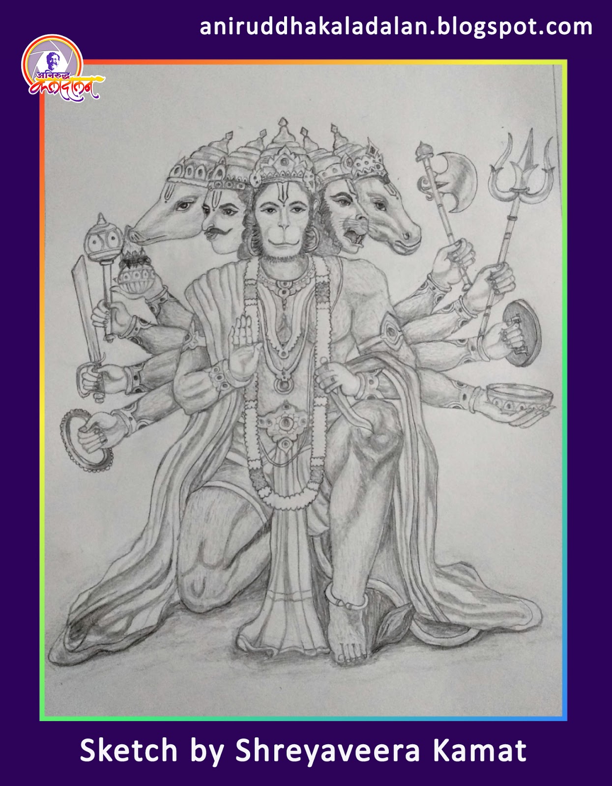 Panchamukhi Hanumant Sketch panchamukhi-hanumant-sketch