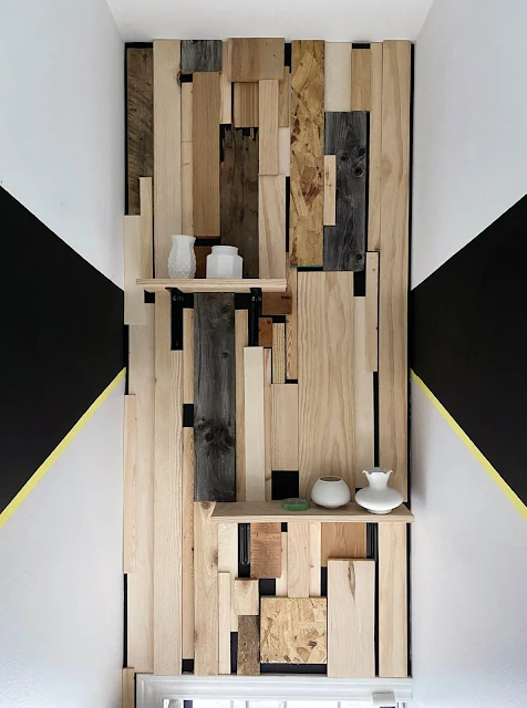 modern wood wall with paint