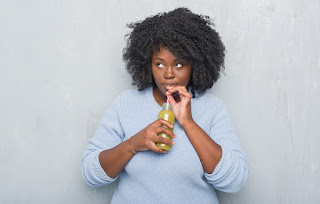 Woman Drinking Green Juice