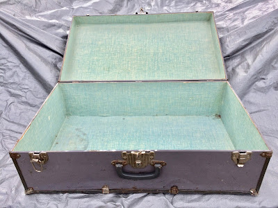 interior of an old suitcase
