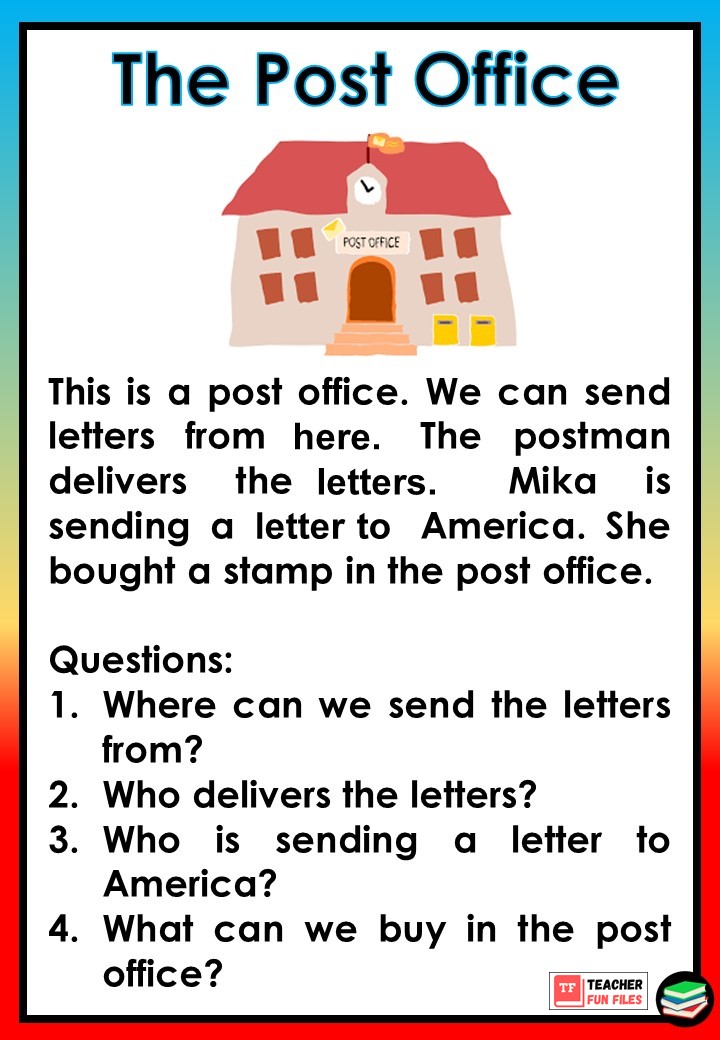 Teacher Fun Files Reading with Comprehension Questions