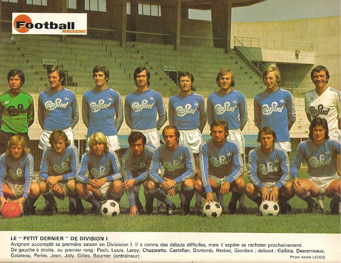 L'équipe du dimanche après-midi. OLYMPIQUE AVIGNONNAIS 1975-76.