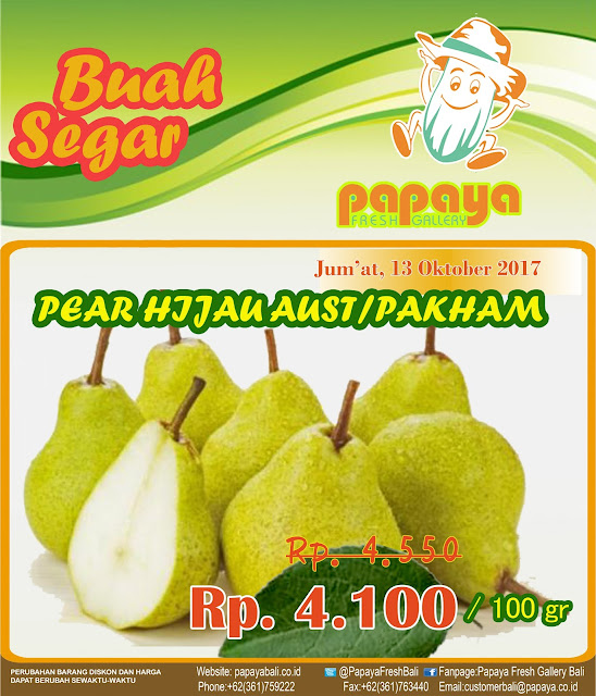 SEGARKAN DENGANPEAR HIJAU AUST/PAKHAM,,,, PAPAYA FRESH GALLERY BALI