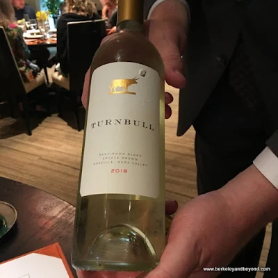 delicious floral Turnbull Sauvignon Blanc wine at Campton Place Restaurant in San Francisco, California