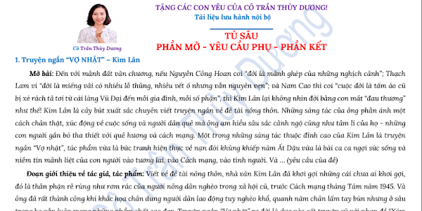 [PDF] Tài liệu mở bài kết bài ngữ văn THPT - Cô Thùy Dương