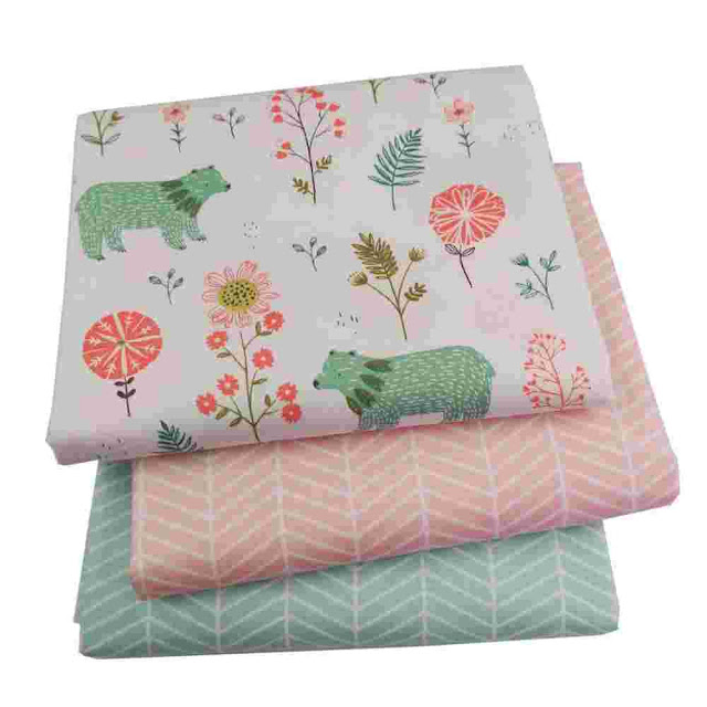 Syunss Diy Patchwork Cloth For Quilting Baby Cribs Cushions Dress Sewing Tissus Animal Forest Printed Twill Cotton Fabric Tecido