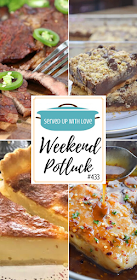 Weekend Potluck featured recipes include Sweetened Condensed Milk Chocolate Chip Bars, Honey Garlic Pork Chops, Tres Leches Filipino Egg Pie, Honky-Tonk Tequila Lime Steak, and so much more. 