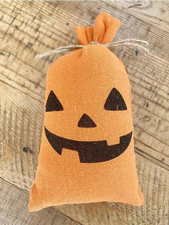 pumpkin treat bag with stuffing