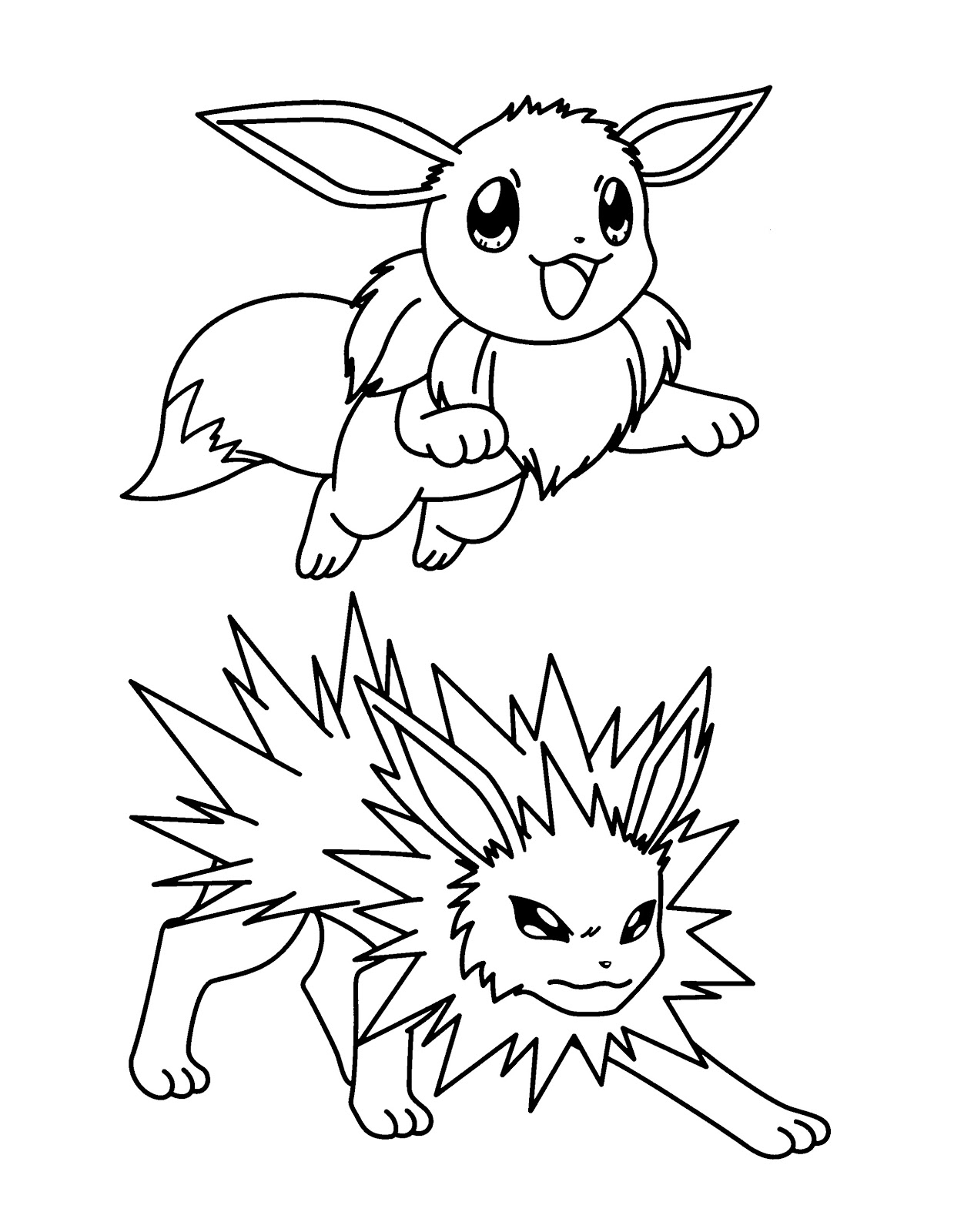 Download Free Printable Pokemon Jolteon Coloring Pages - Free Pokemon Coloring Pages