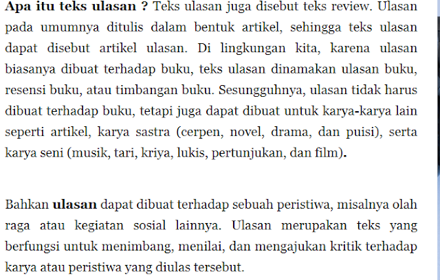 TEKS ULASAN KELAS 8 SEMESTER GENAP Media Pembelajaran