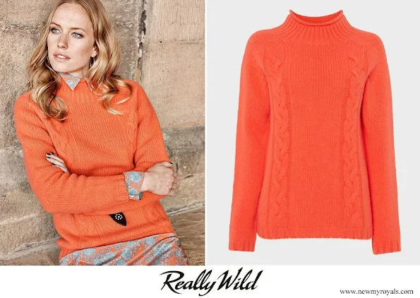 Kate Middleton wore Really Wild cashmere mix turtle neck knit sweater in coral