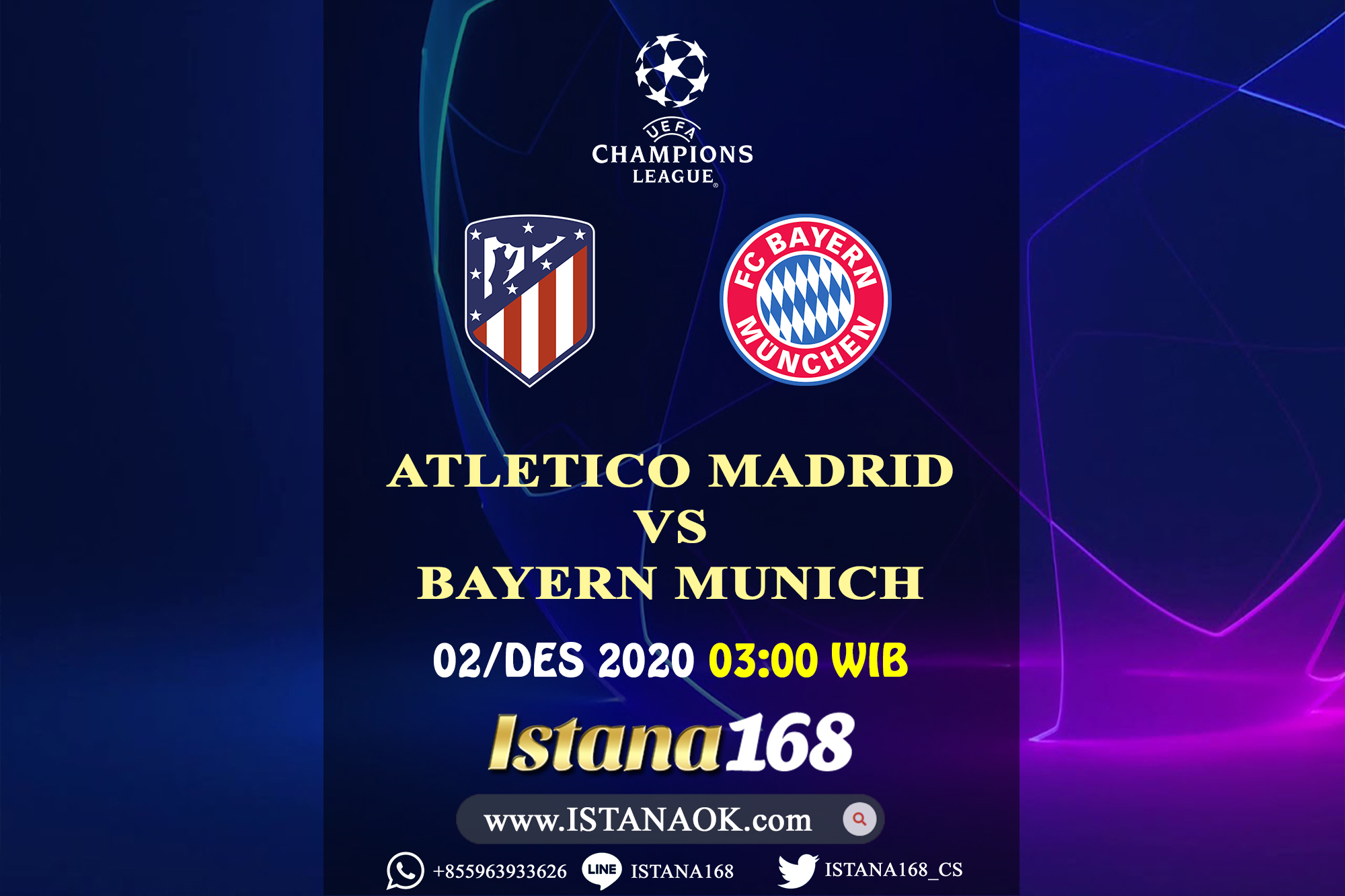 Prediksi Bola Akurat Istana168 Atletico Madrid vs Bayern Munich 02 Desember 2020