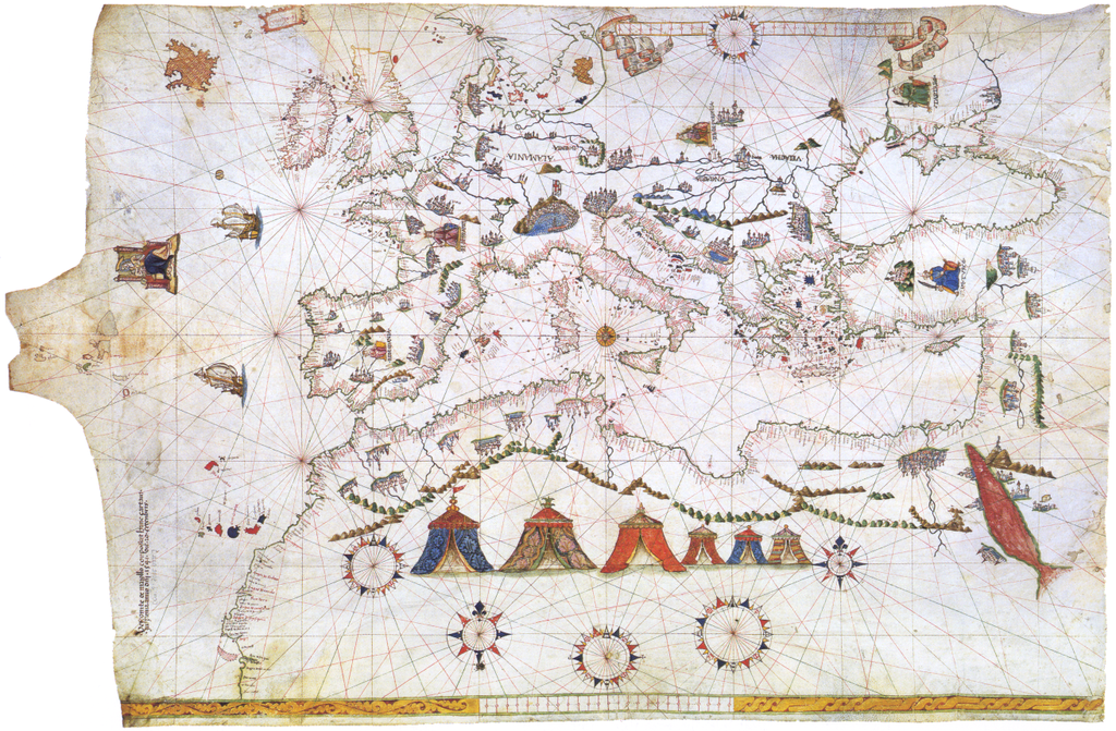 Europa utilitaria. Europa sin alma.Vesconte Maggiolo, Portulano (1541). Fuente Wikipedia