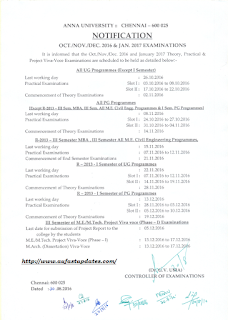 ANNA UNIVERSITY TIMETABLE 2016-17 Nov Dec 2016 Jan 2017 UG PG 1st 3rd 5th 7th Semester Exam Time Table ANNA UNIVERSITY TIMETABLE 2016-17 Nov Dec 2016 Jan 2017 UG PG 1st 3rd 5th 7th Semester Exam Time Table