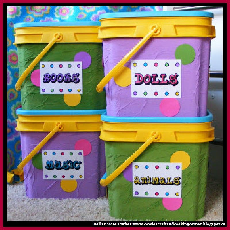 Dollar Store Crafter Turn Empty Cat Litter Containers Into Toy Storage