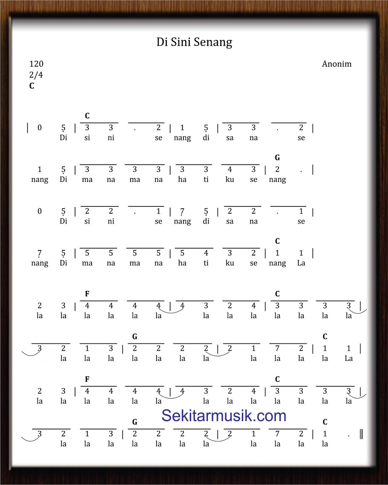 Not Angka Di Sini Senang - SEKITAR MUSIK