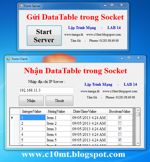 lập trình mạng Viết chương trình gửi và nhận Database trong Socket