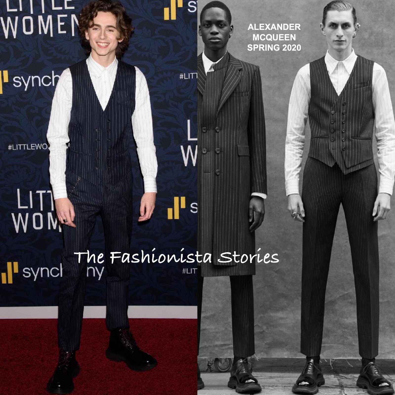 Timothee Chalamet in Alexander McQueen at the 'Little Women' NY Premiere