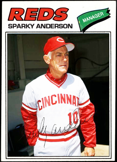 WHEN TOPPS HAD (BASE)BALLS!: DEDICATED MANAGER CARD- 1977 SPARKY
