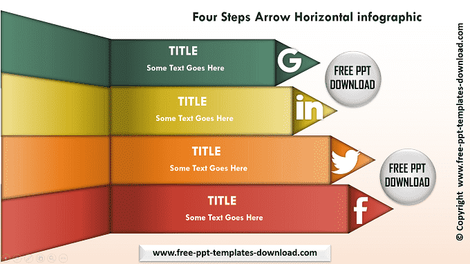 Four Steps Arrow Horizontal infographic Light