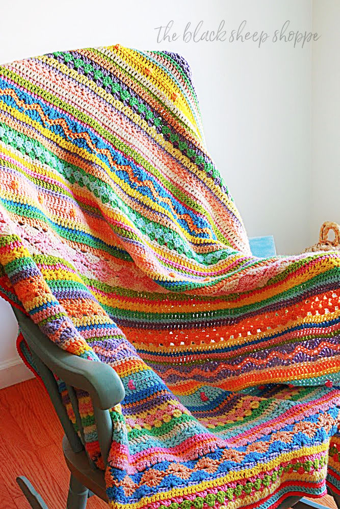 Stripey Crochet Sampler Blanket