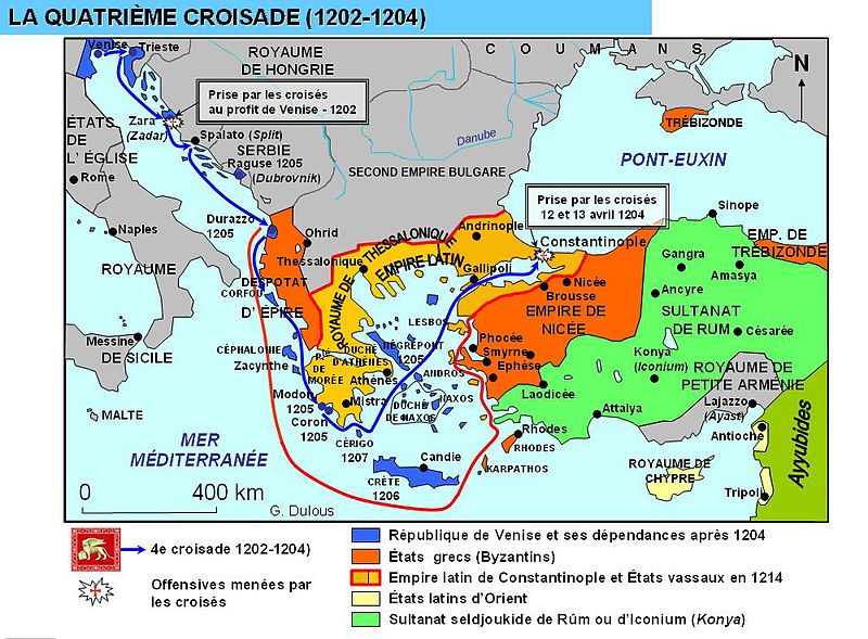12 avril 1204 : Les Croisés pillent Constantinople (Croisade IV), le schisme temporel entre les Chrétiens