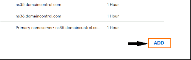 Click on the Add button blogspot custom domain